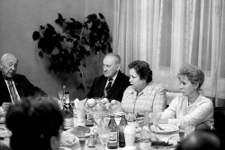 Встреча 1988 года. Ефим Павлович Славский, Сергей Петрович и Александра Федоровна Столяровы, Элеонора Алексеевна Круглова